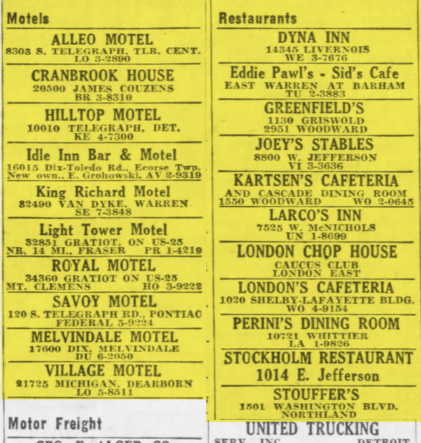 Dyna Inn (Charade Supper Club) - Feb 1958 Ads